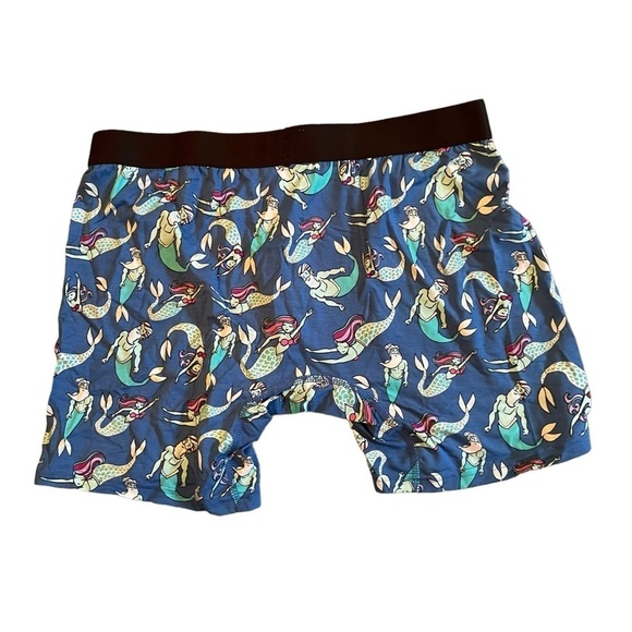 MeUndies Merman Mermaid Print Blue Boxer Briefs Micromodal size large NW… - Picture 4 of 7